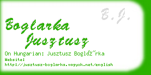 boglarka jusztusz business card